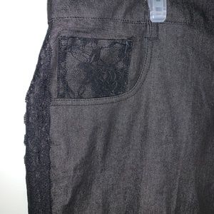 Charcoal with tuxedo stripe lace pants size 24W